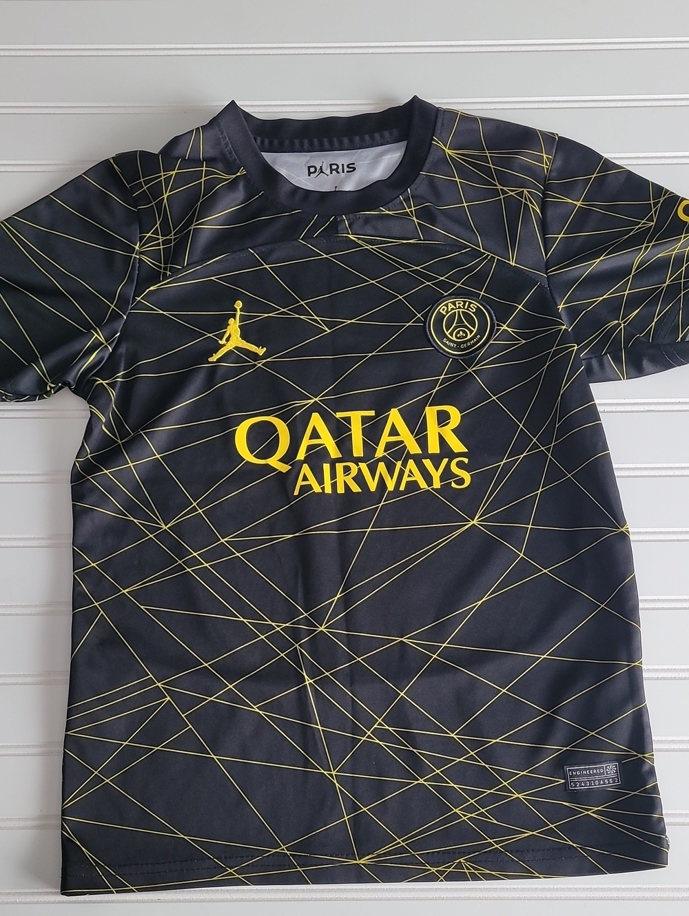 Mbappe Jordan Kids Black & Yellow Paris Saint-Germain Jersey